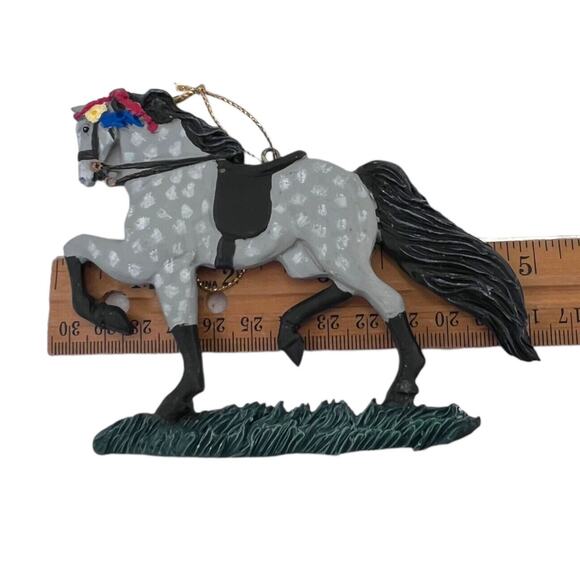Appaloosa Dressage Horse Equestrian Christmas Ornament Vintage Kurt Adler Gray - Picture 4 of 4